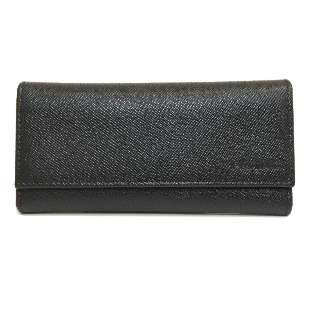 PRADA Key case Key holder  2M0223 leather black Logo engraving mens(Unisex)