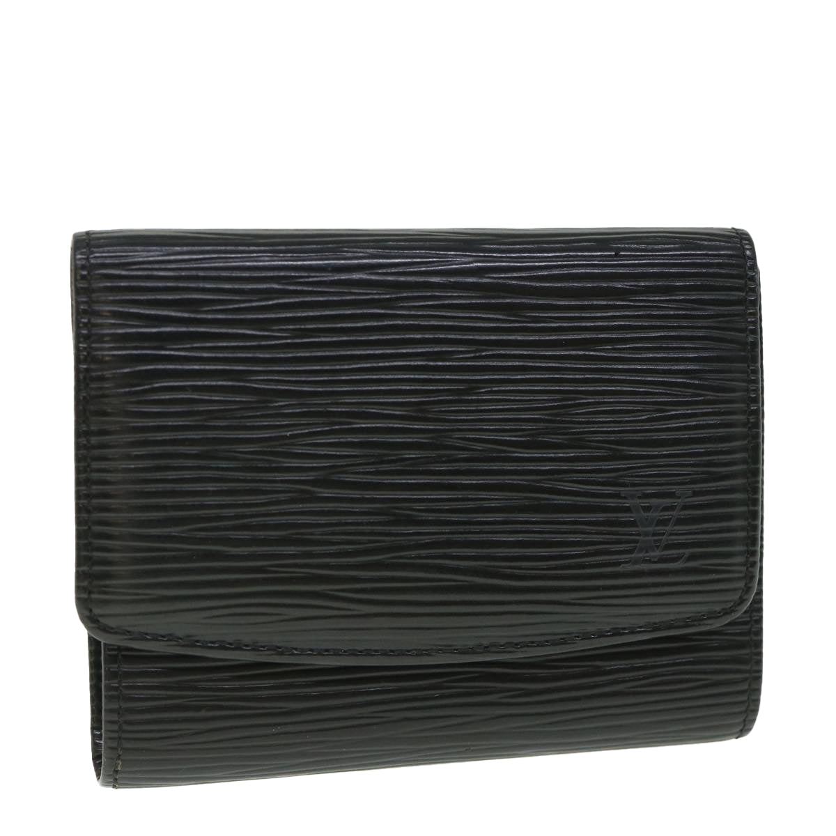 LOUIS VUITTON Epi Porte 12 Cartes Crdit Trifold Wallet Noir M63472 LV Auth 56121
