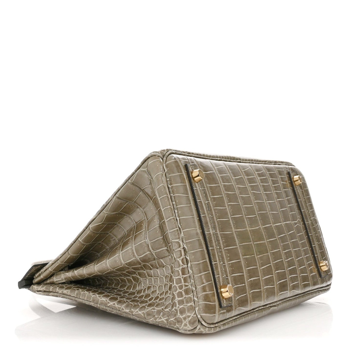Hermes Shiny Porosus Crocodile Birkin 30 Gris Tourterelle
