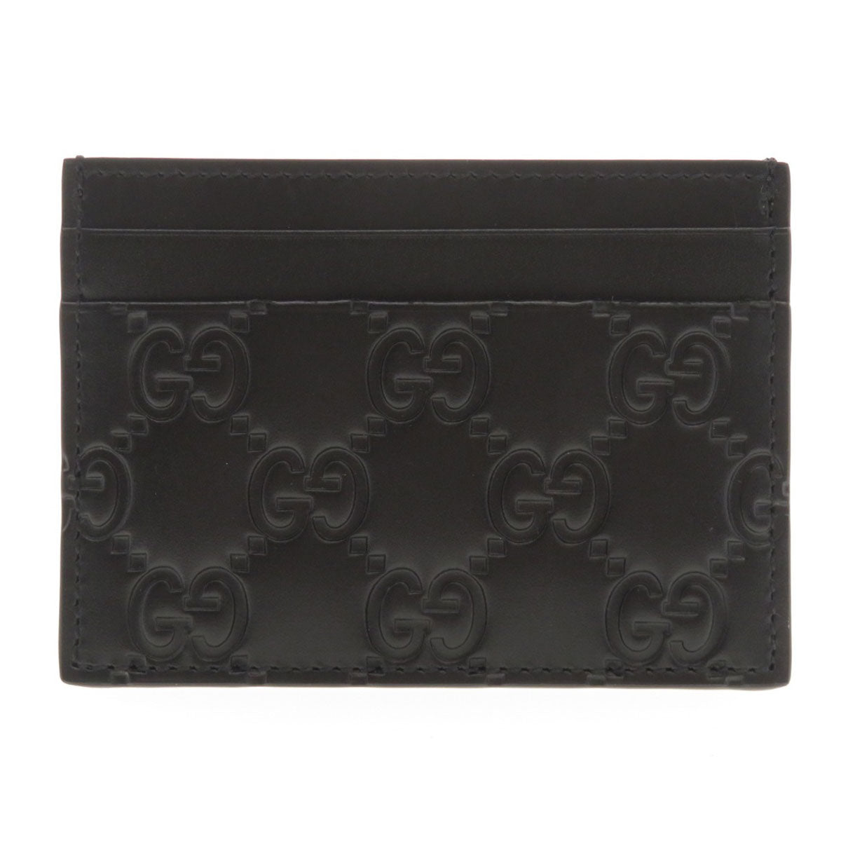 GUCCI Card Case 233166 Calfskin black GG Shima mens