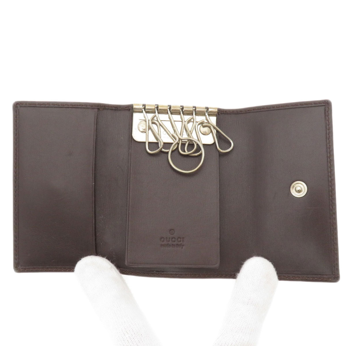 GUCCI Key case Key holder  131928 Canvas, Leather Brown GG Women