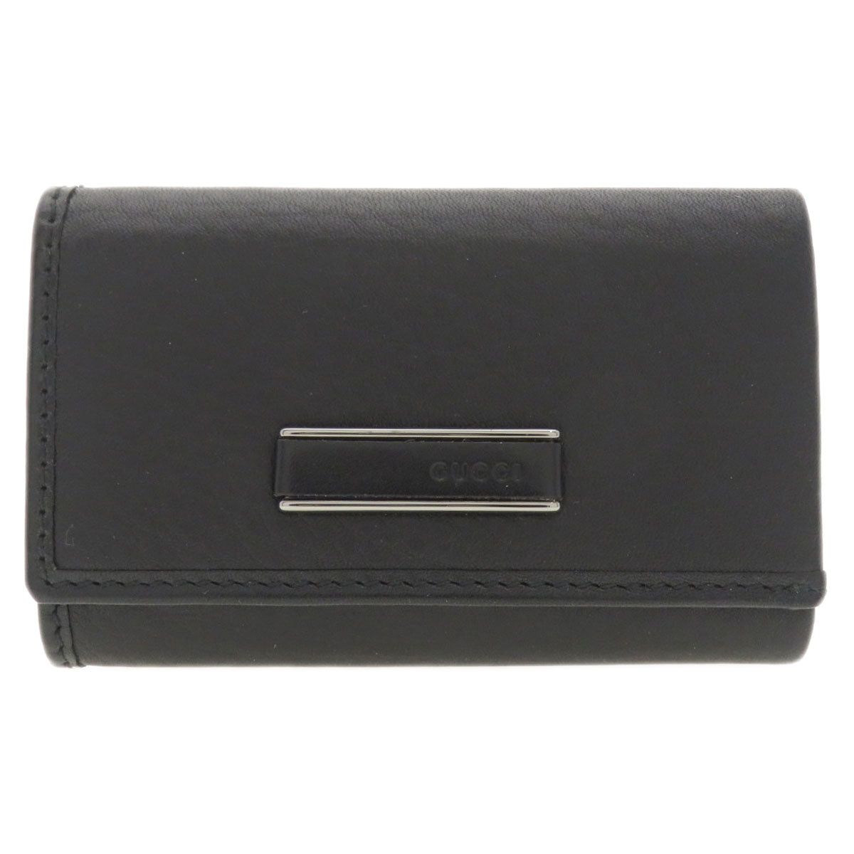 GUCCI Key case Key holder  92749 Calfskin black Logo motif mens