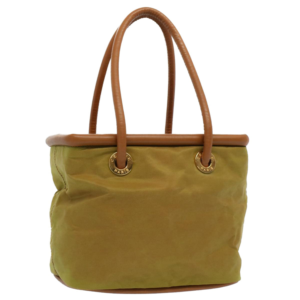 Luxury CELINE Hand Bag Nylon Leather Khaki  56308