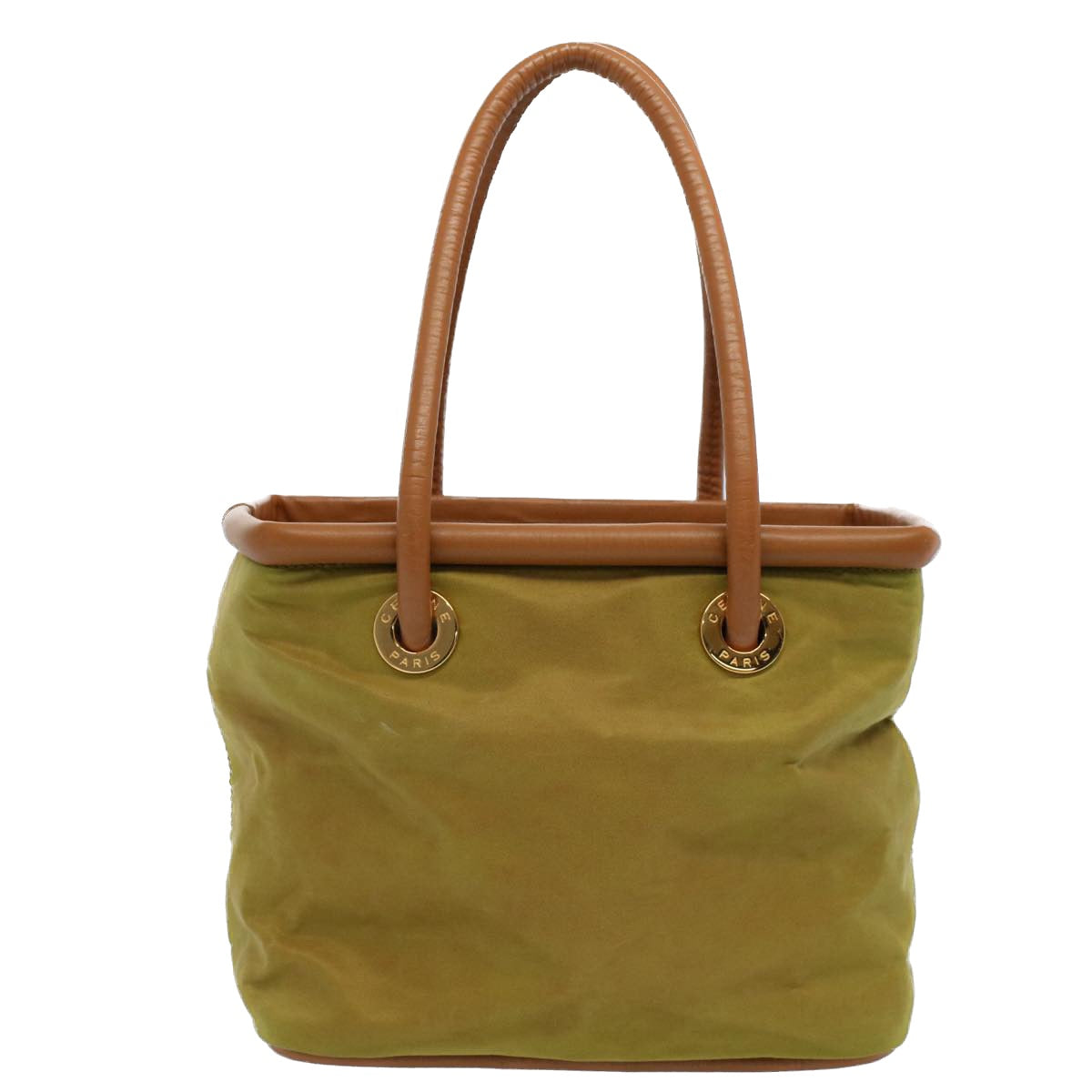 Luxury CELINE Hand Bag Nylon Leather Khaki  56308