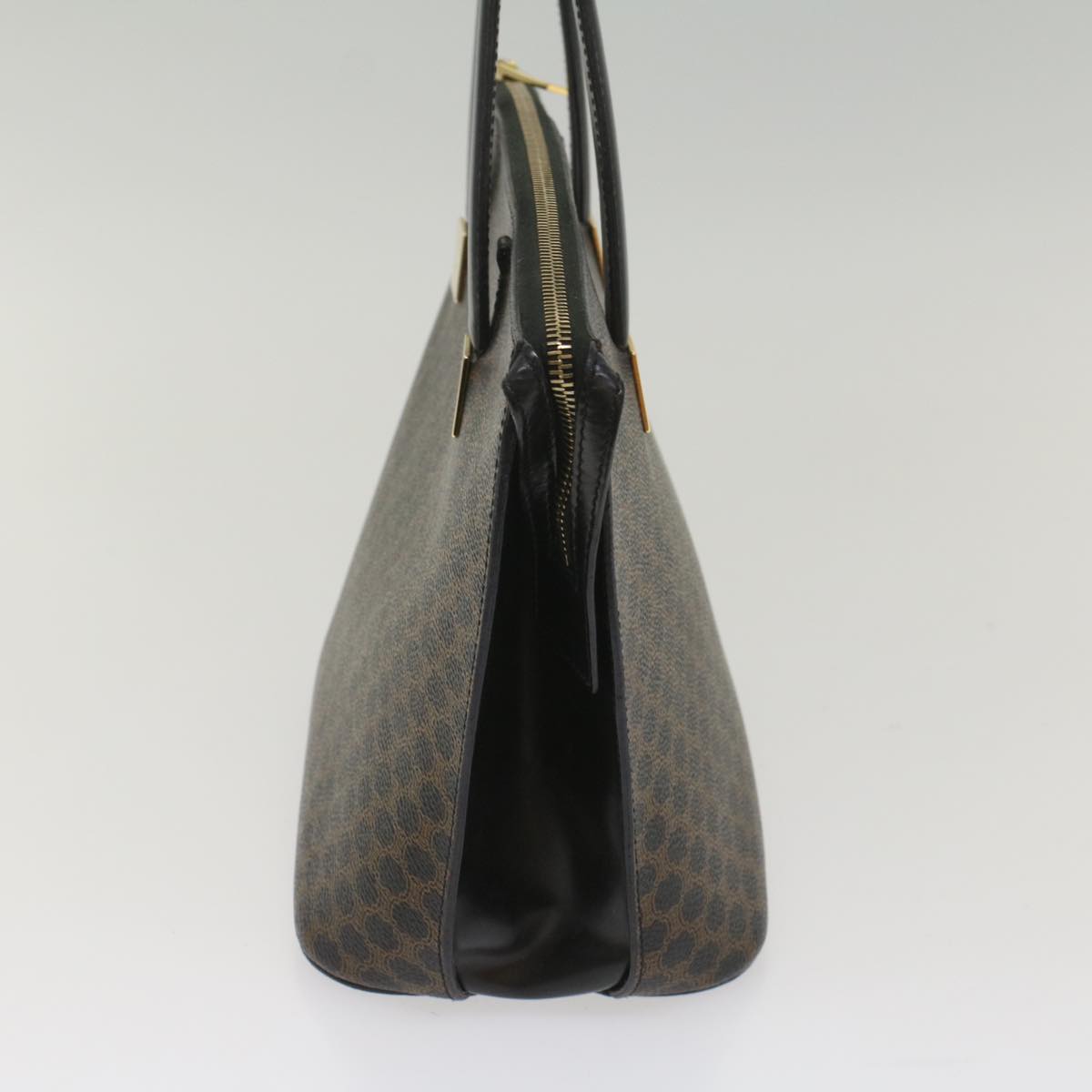 Luxury CELINE Macadam Canvas Hand Bag PVC Leather Black Brown  56309