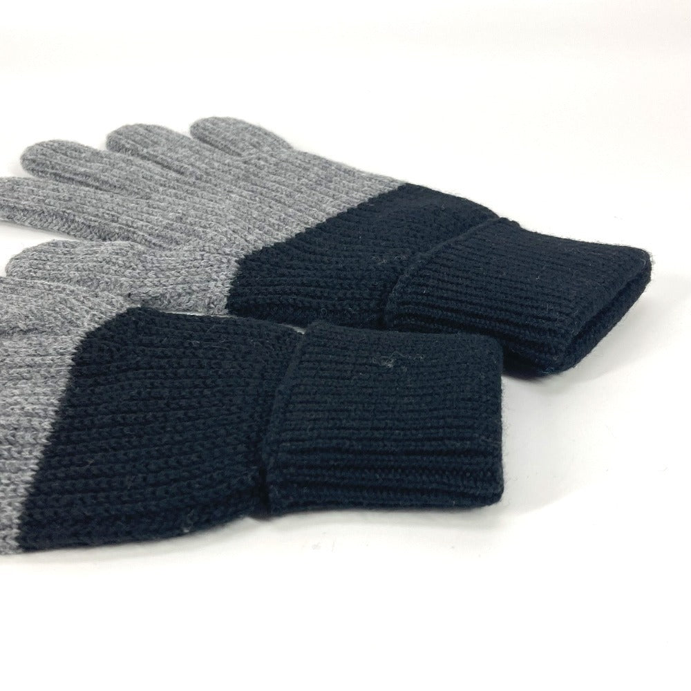 Dior gloves 213MG01AT481 wool black logo CD Bicolor mens S