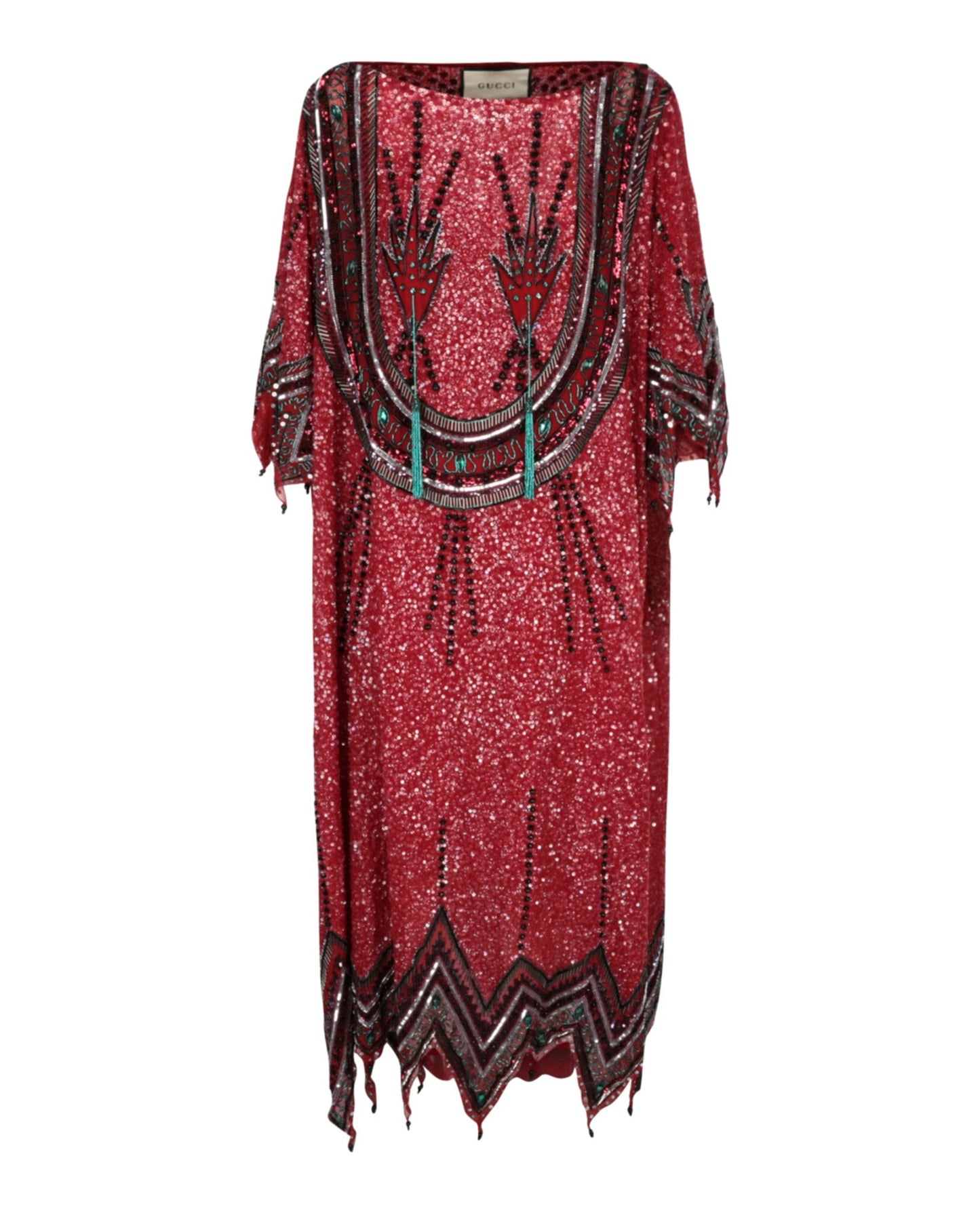 Gucci Womens Beaded and Crystal Embellished Dress