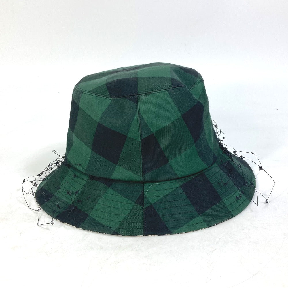 Dior hat 95TDD923G142 Polyester / Cotton green Oblique Veiled bob hat with checked tulle Women 57