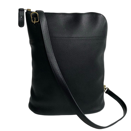 HERMES Shoulder Bag leather black Movie Fam