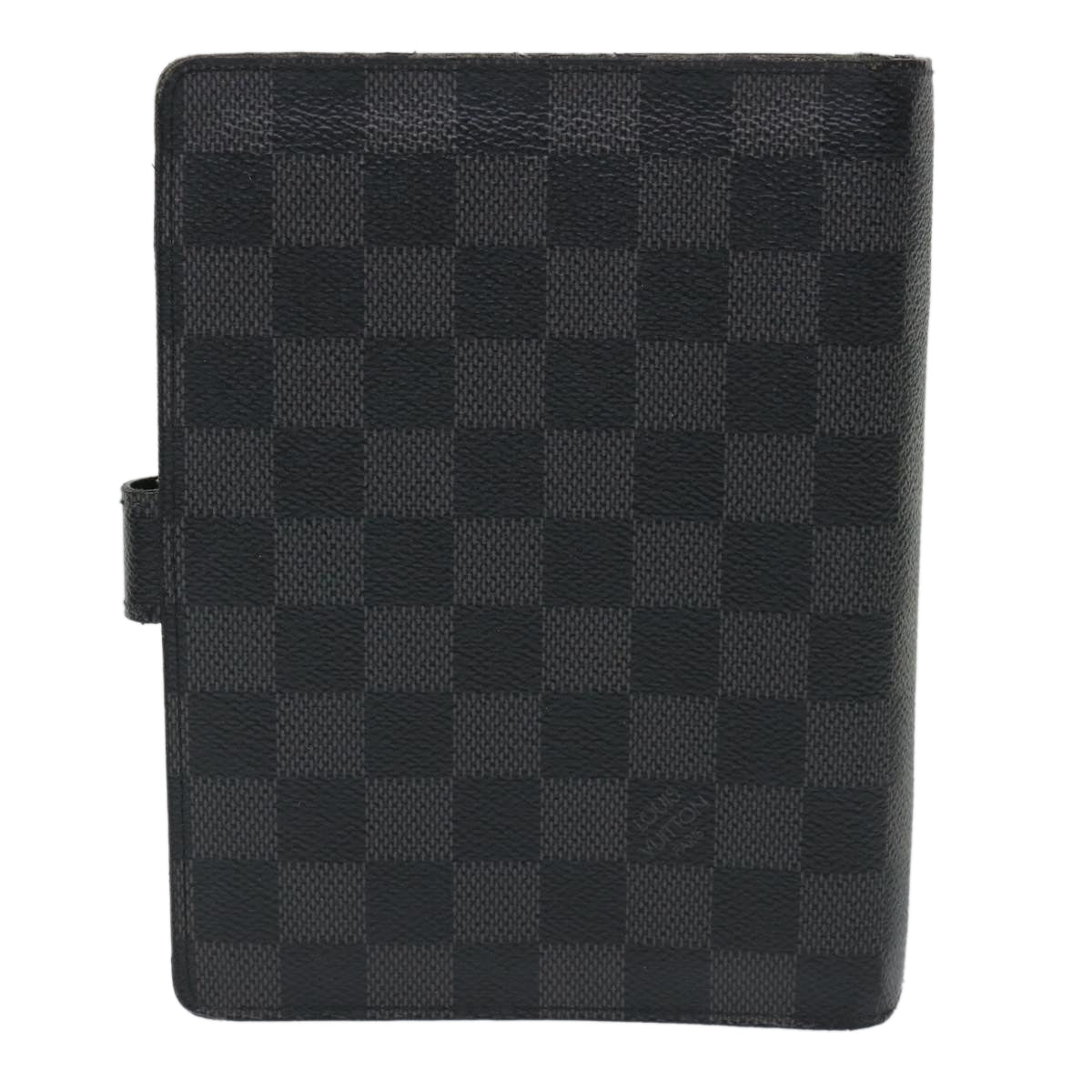 LOUIS VUITTON Damier Graphite Agenda MM Day Planner Cover R20242 LV Auth 56897