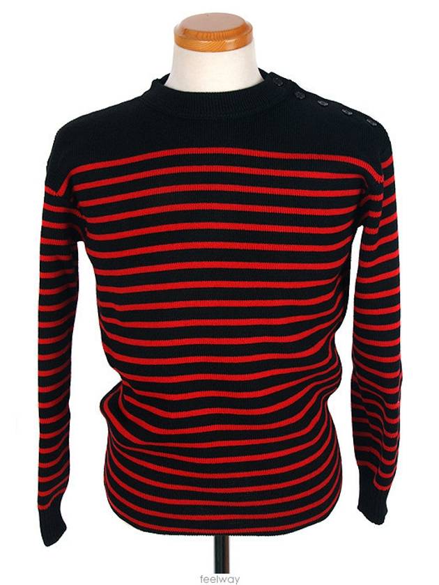 Luxury Saint Laurent Trending 2025 Striped Ranaul Knit Top Black Red