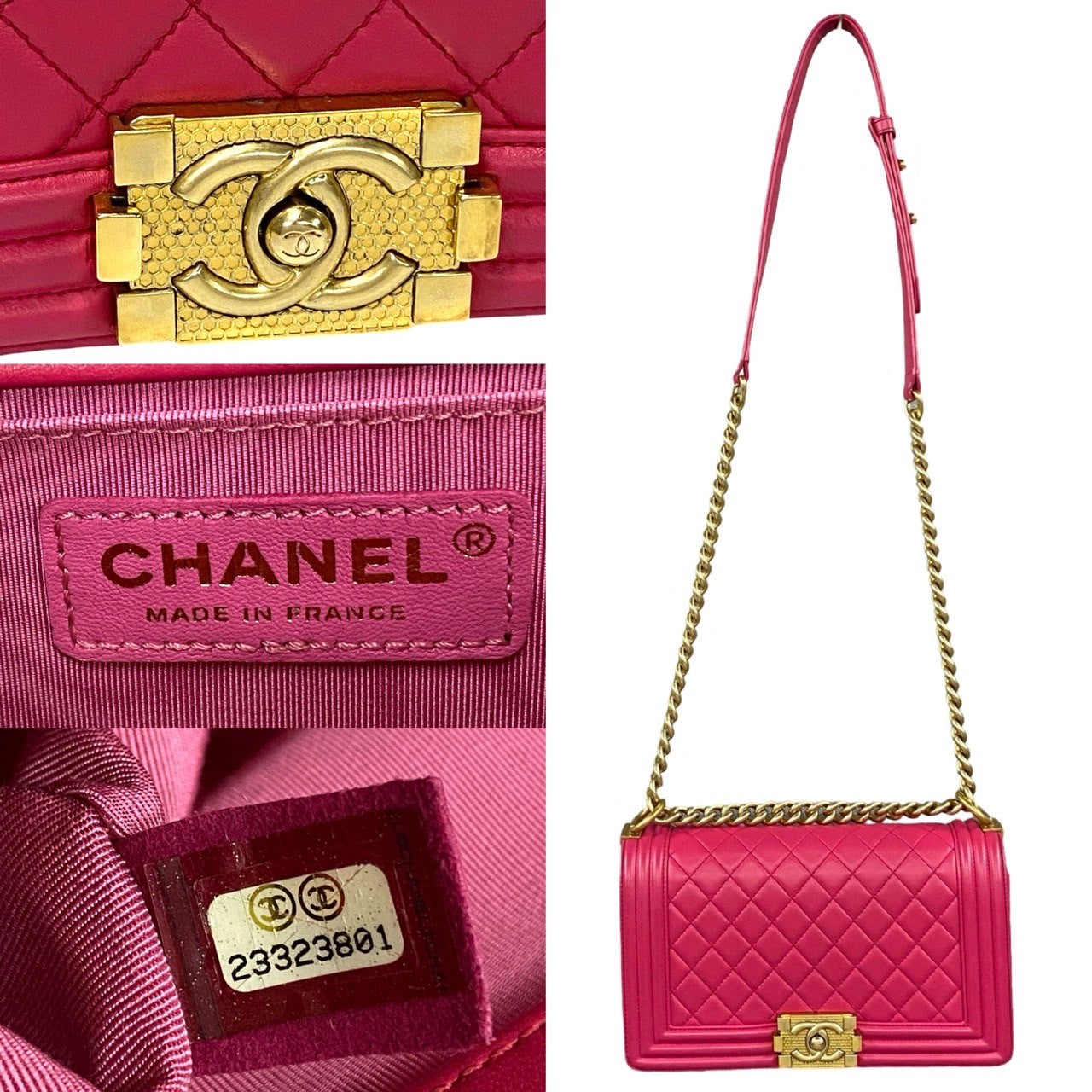 CHANEL Shoulder Bag lambskin pink COCO Mark Boy chanel Women