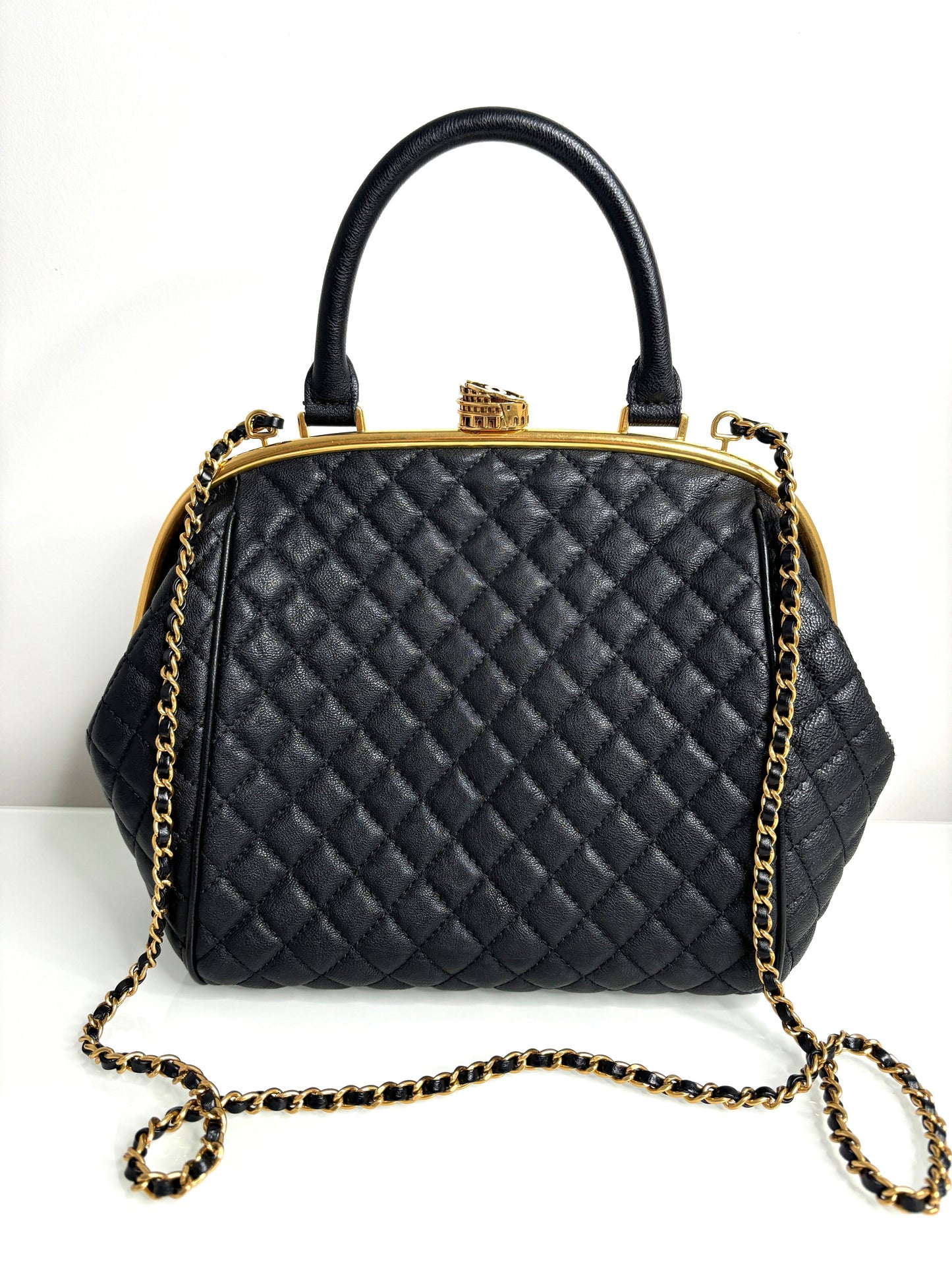 Chanel in Rome Colosseum Lock Bowling Shoulder Bag