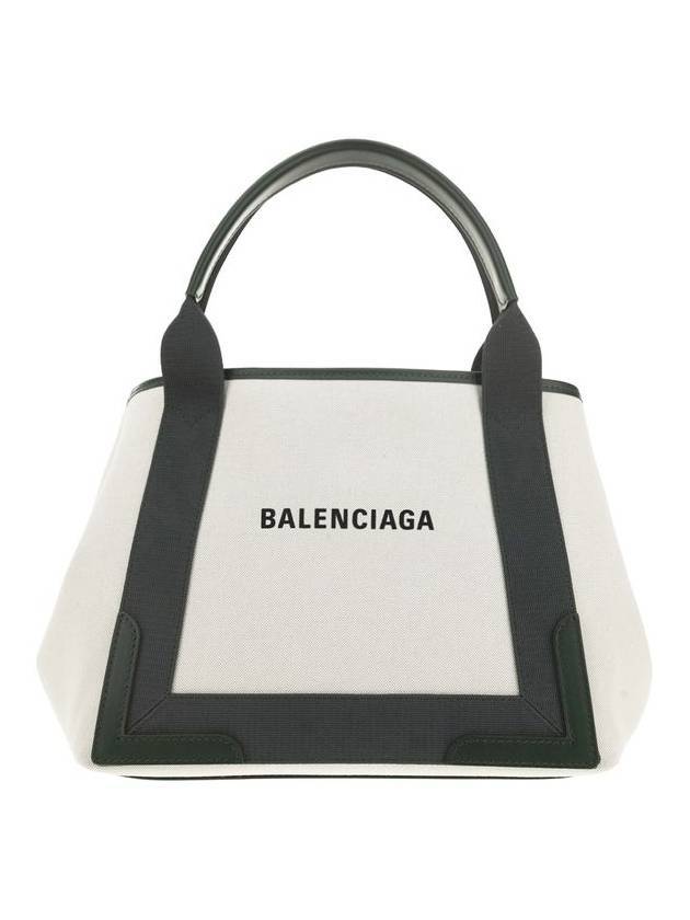 Luxury Balenciaga Trending 2026 Cabas Logo Canvas Small Tote Bag Dark Khaki