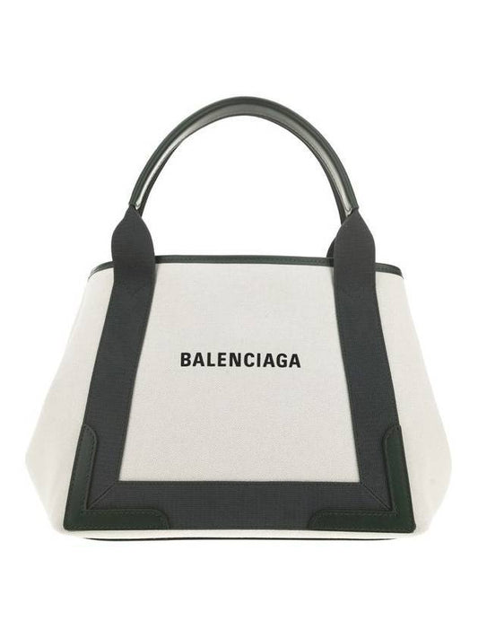 Luxury Balenciaga Trending 2026 Cabas Logo Canvas Small Tote Bag Dark Khaki