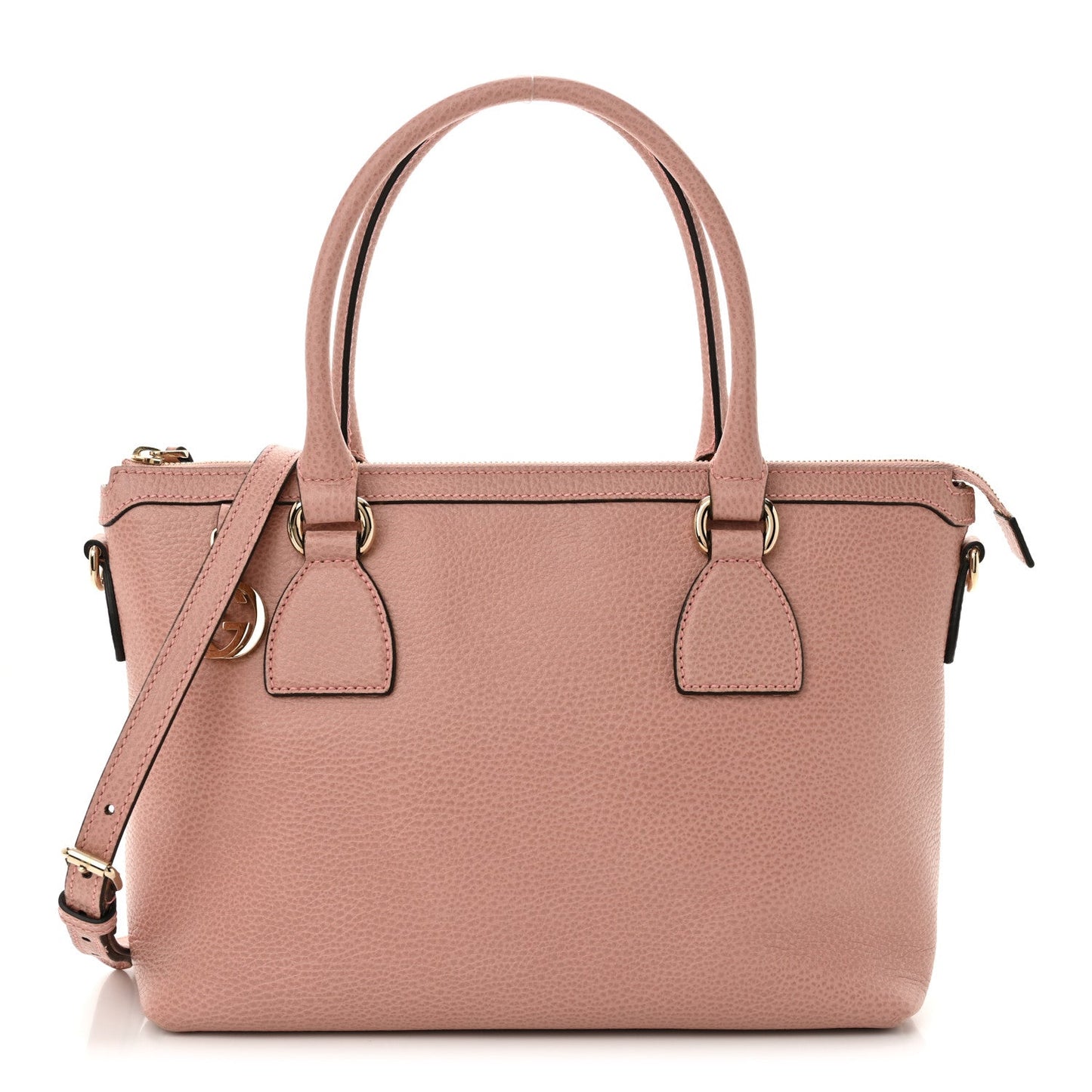 Gucci Dollar Calfskin GG Charm Satchel Soft Pink