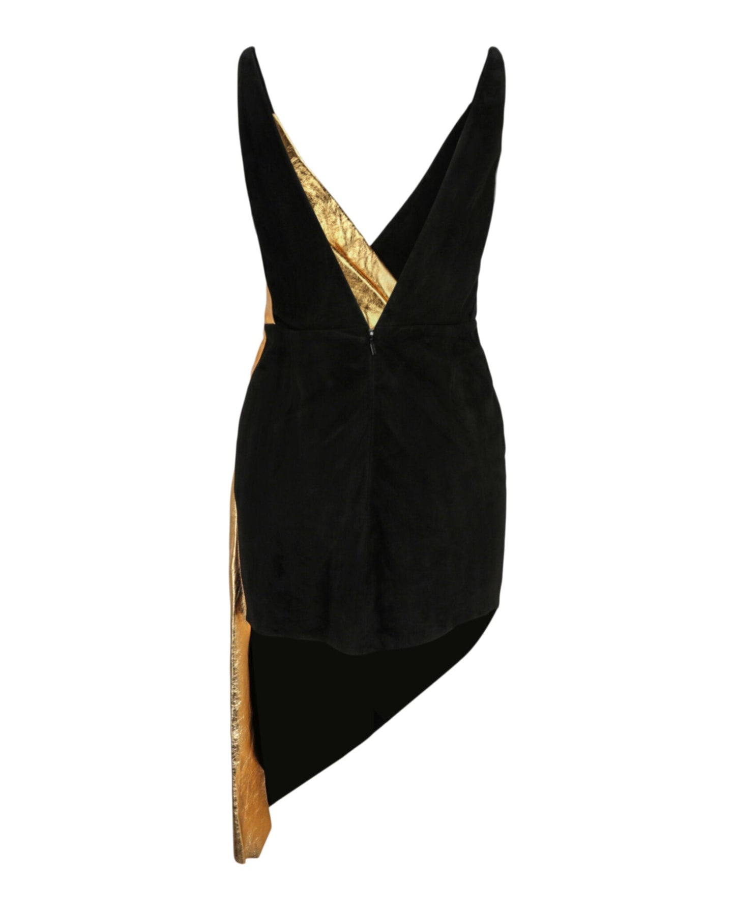 Gucci Womens Asymmetric Suede Mini Dress
