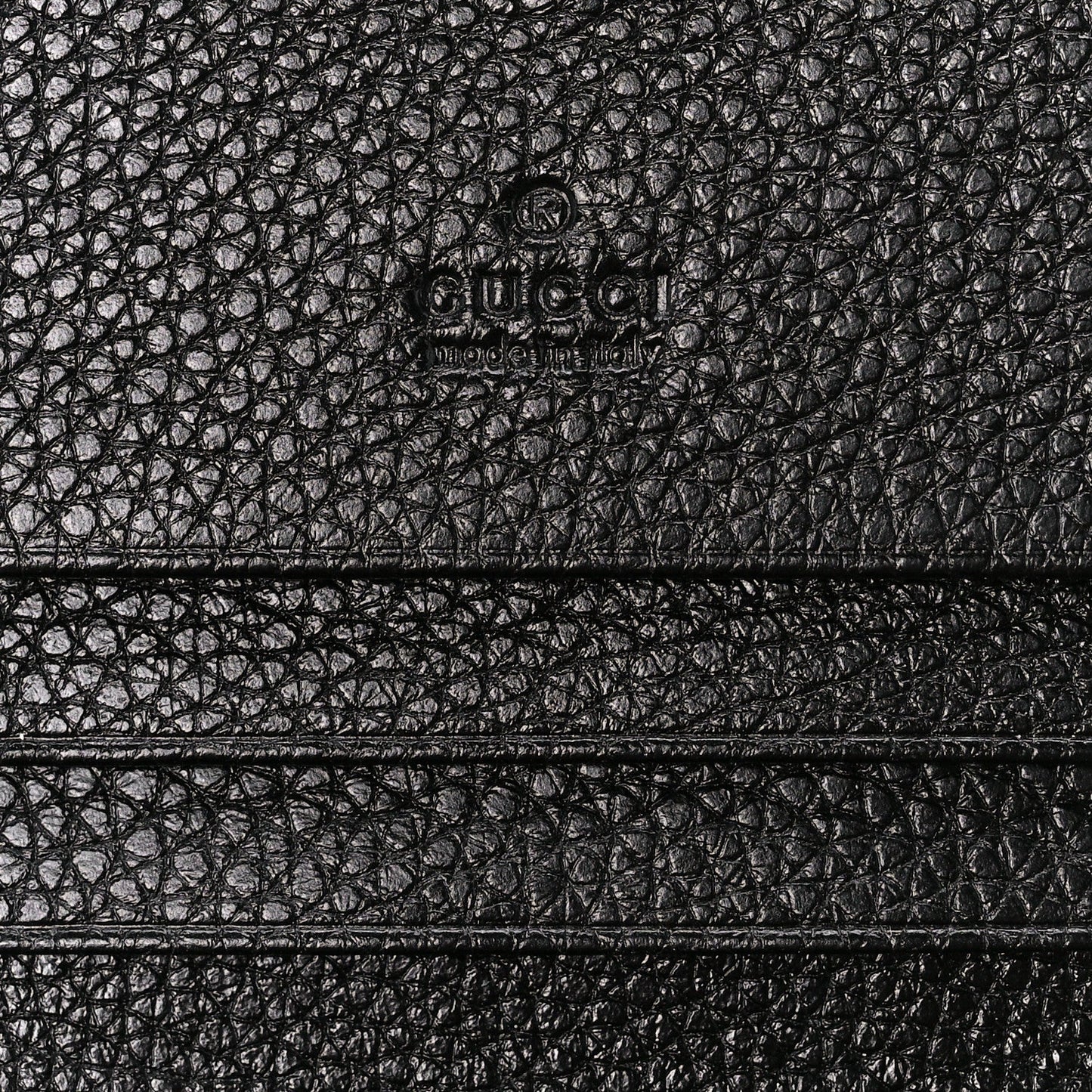 Gucci Zumi GG Black Leather Gold Chain Bi-Fold Mini Wallet