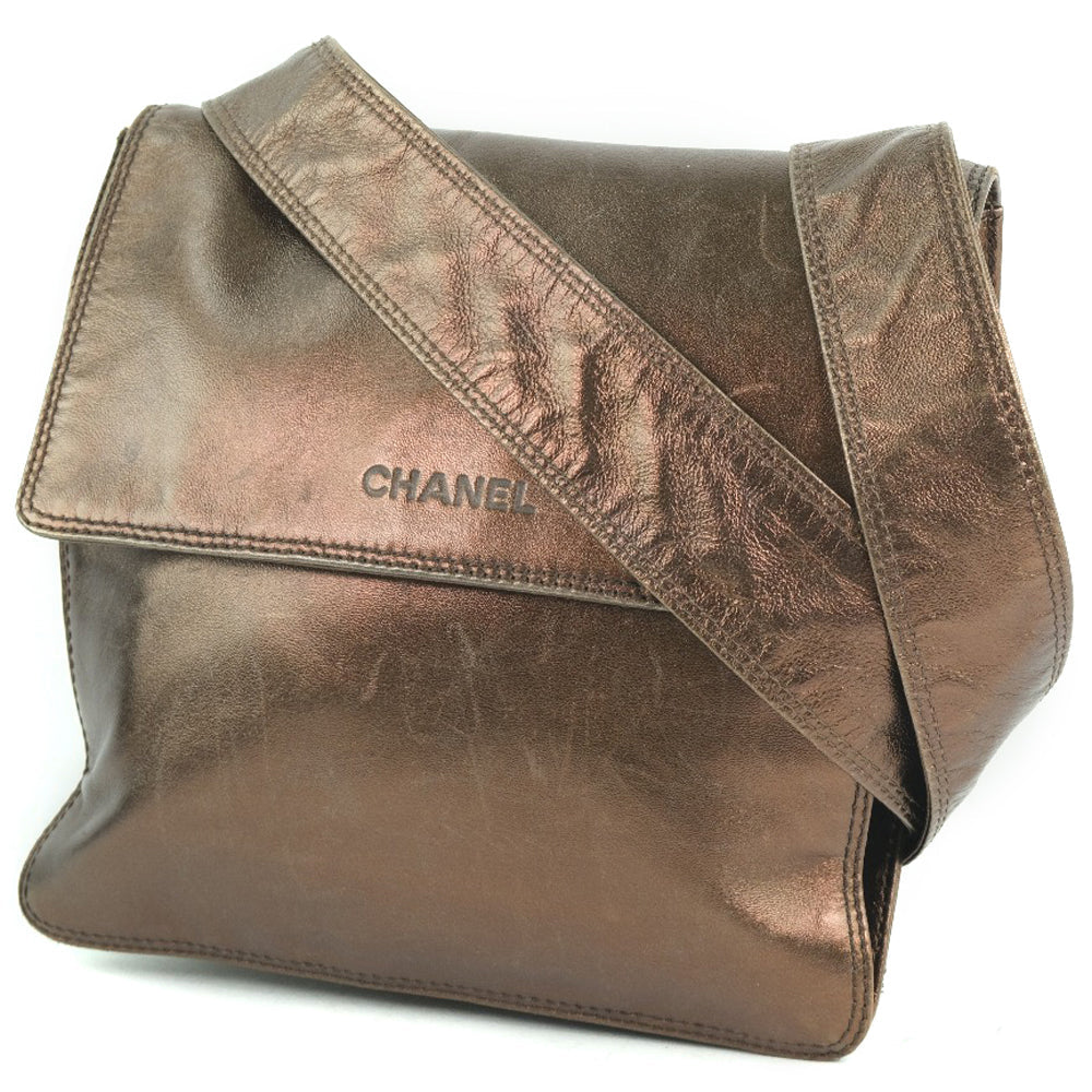 CHANEL Shoulder Bag Calfskin bronze unisex(Unisex)