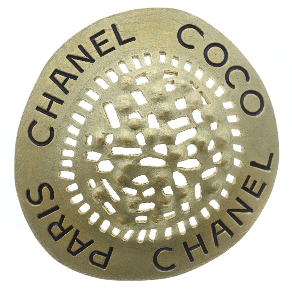 CHANEL Brooch Plated Gold gold hat motif Women