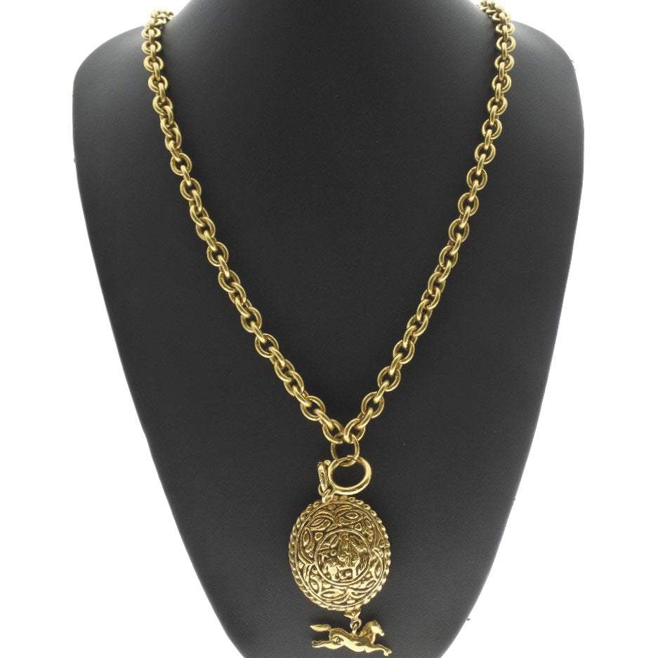 CHANEL Necklace Plated Gold gold Hose motif COCO Mark Women