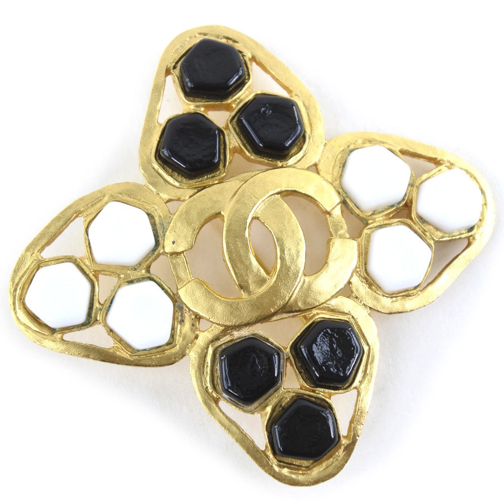 CHANEL Brooch Plated Gold gold COCO Mark Women