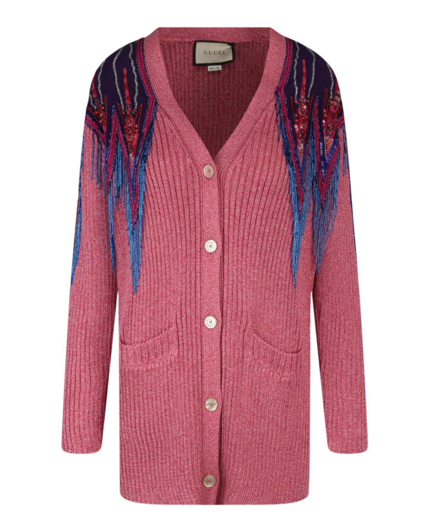 Gucci Womens Sequin And Fringe Cardigan