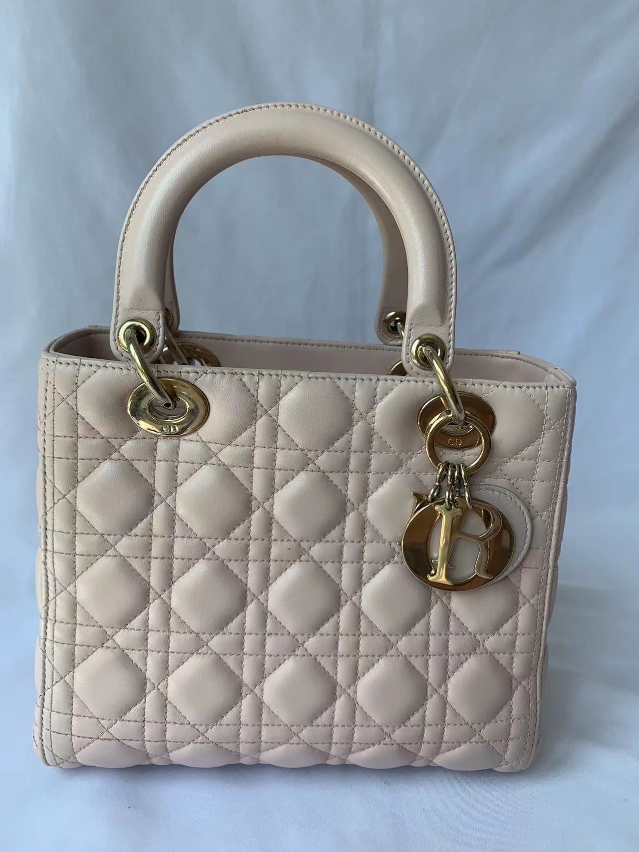 Lady Dior Pink Cannage Leather Medium