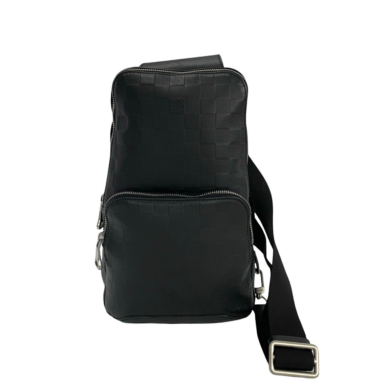 LOUIS VUITTON Shoulder Bag N41720 leather black Damier Anfini avenue sling mens