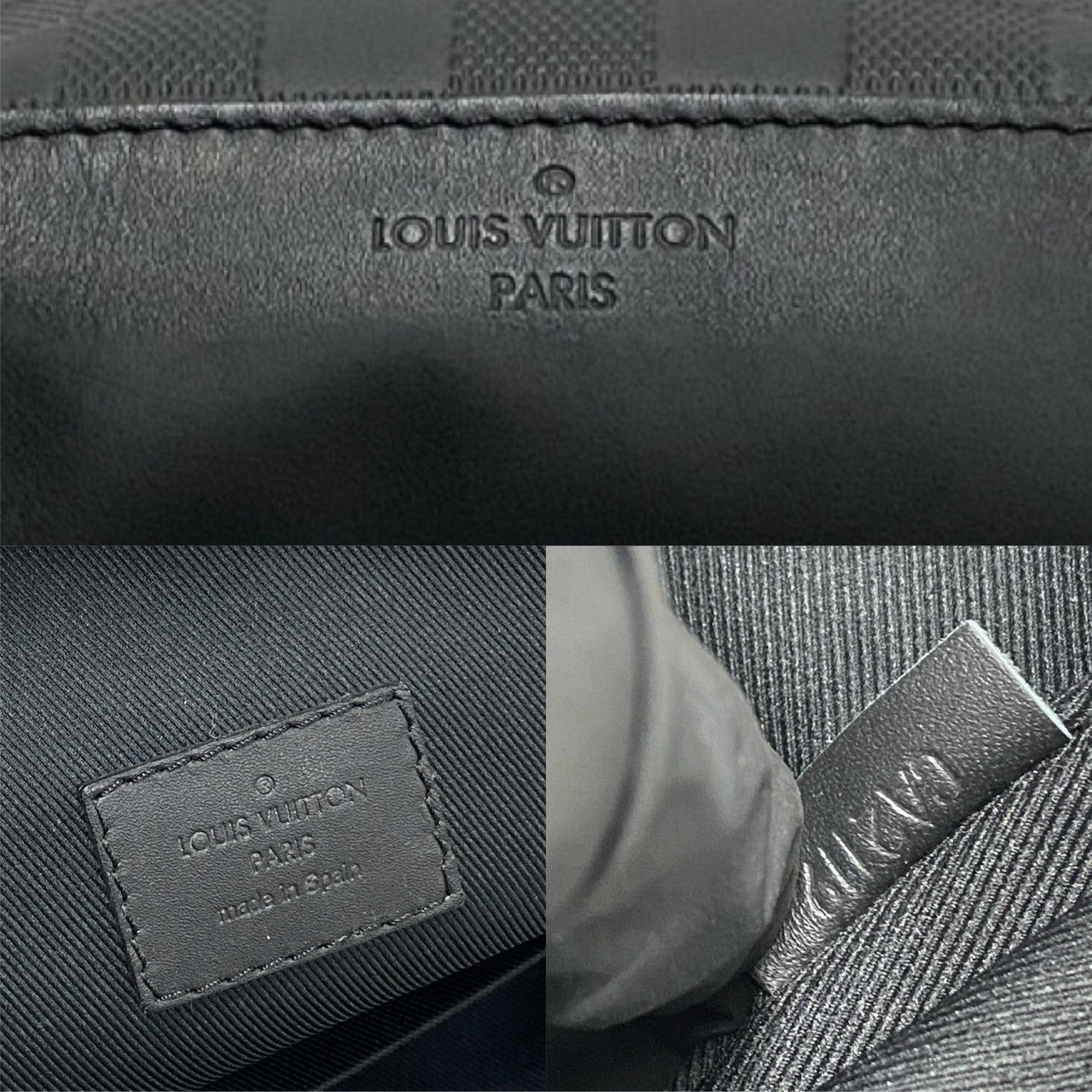 LOUIS VUITTON Shoulder Bag N41720 leather black Damier Anfini avenue sling mens