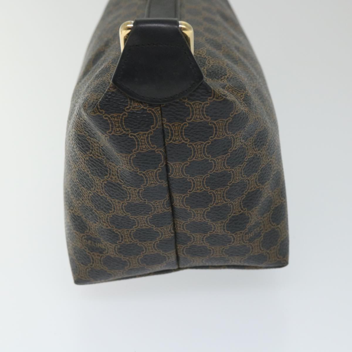 Luxury CELINE Macadam Canvas Hand Bag PVC Leather Black Brown  57309