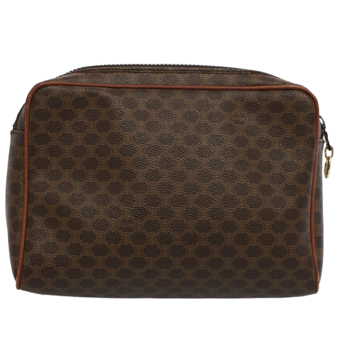 Luxury CELINE Macadam Canvas Clutch Bag PVC Leather Brown  57379