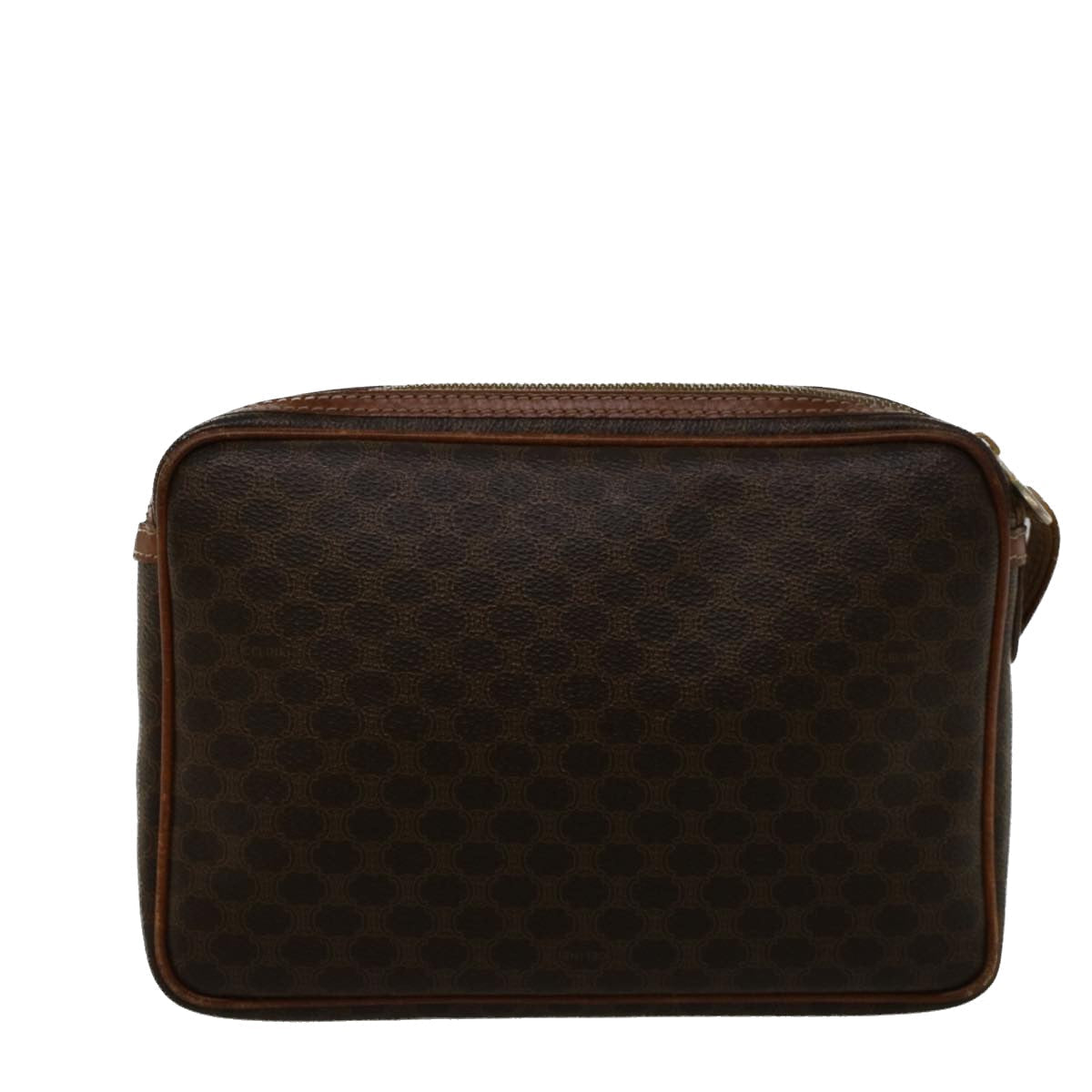 Luxury CELINE Macadam Canvas Clutch Bag PVC Leather Brown 57637