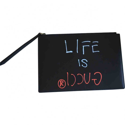 Gucci  Black Leather Clutch bag