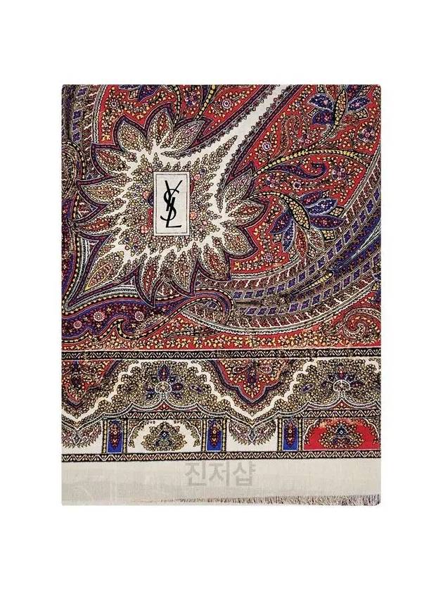 Luxury Saint Laurent Trending 2025 Paisley Print Scarf