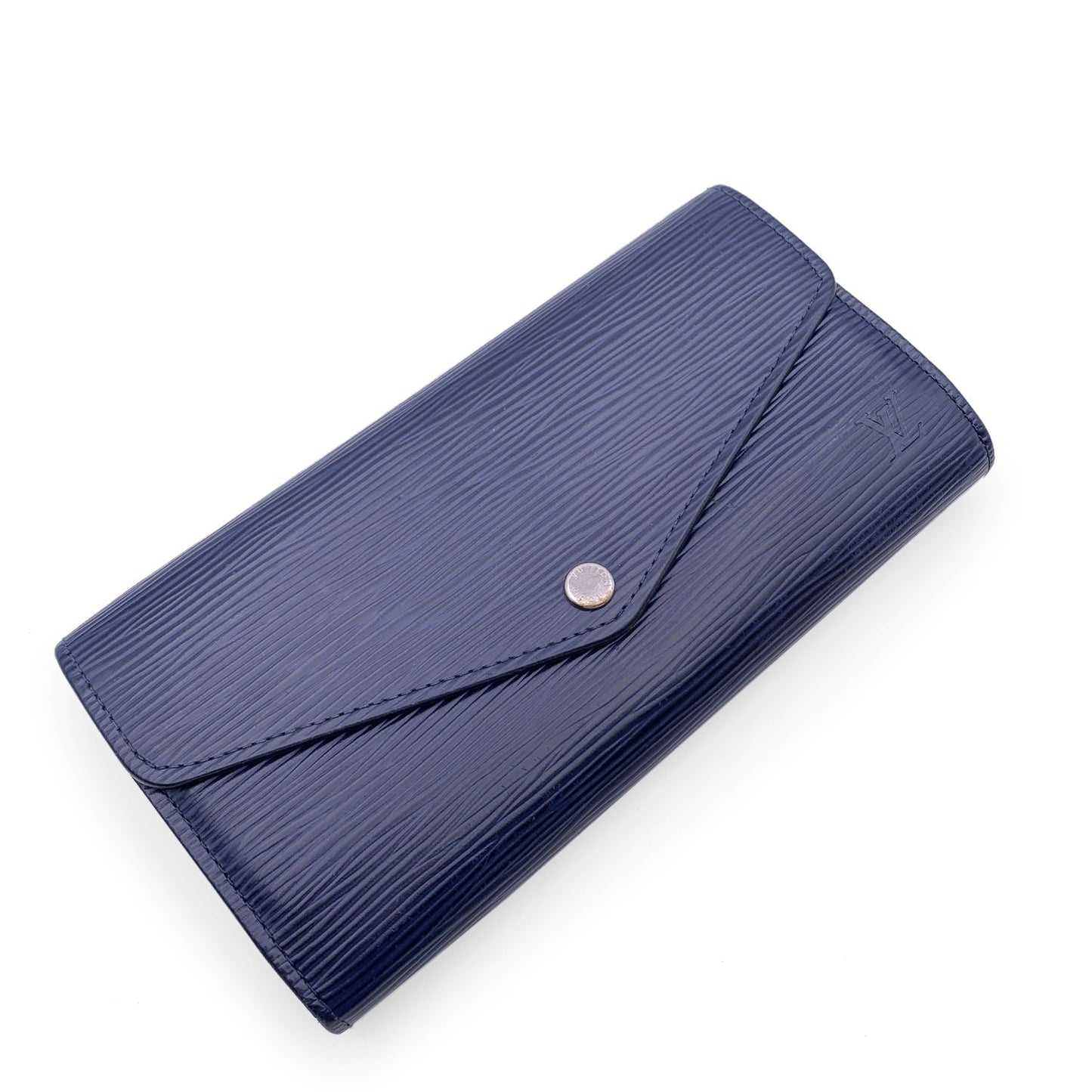 LOUIS VUITTON Blue Epi Leather Long Flap Continental Sarah Wallet