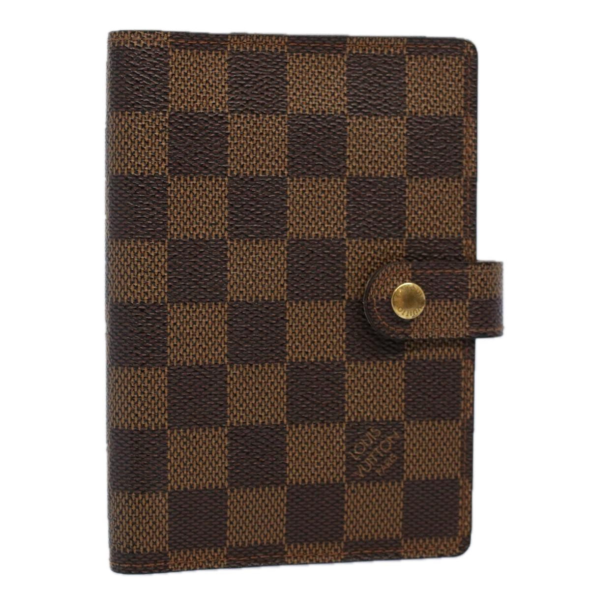 LOUIS VUITTON Damier Ebene Agenda PM Day Planner Cover R20029 LV Auth 58840