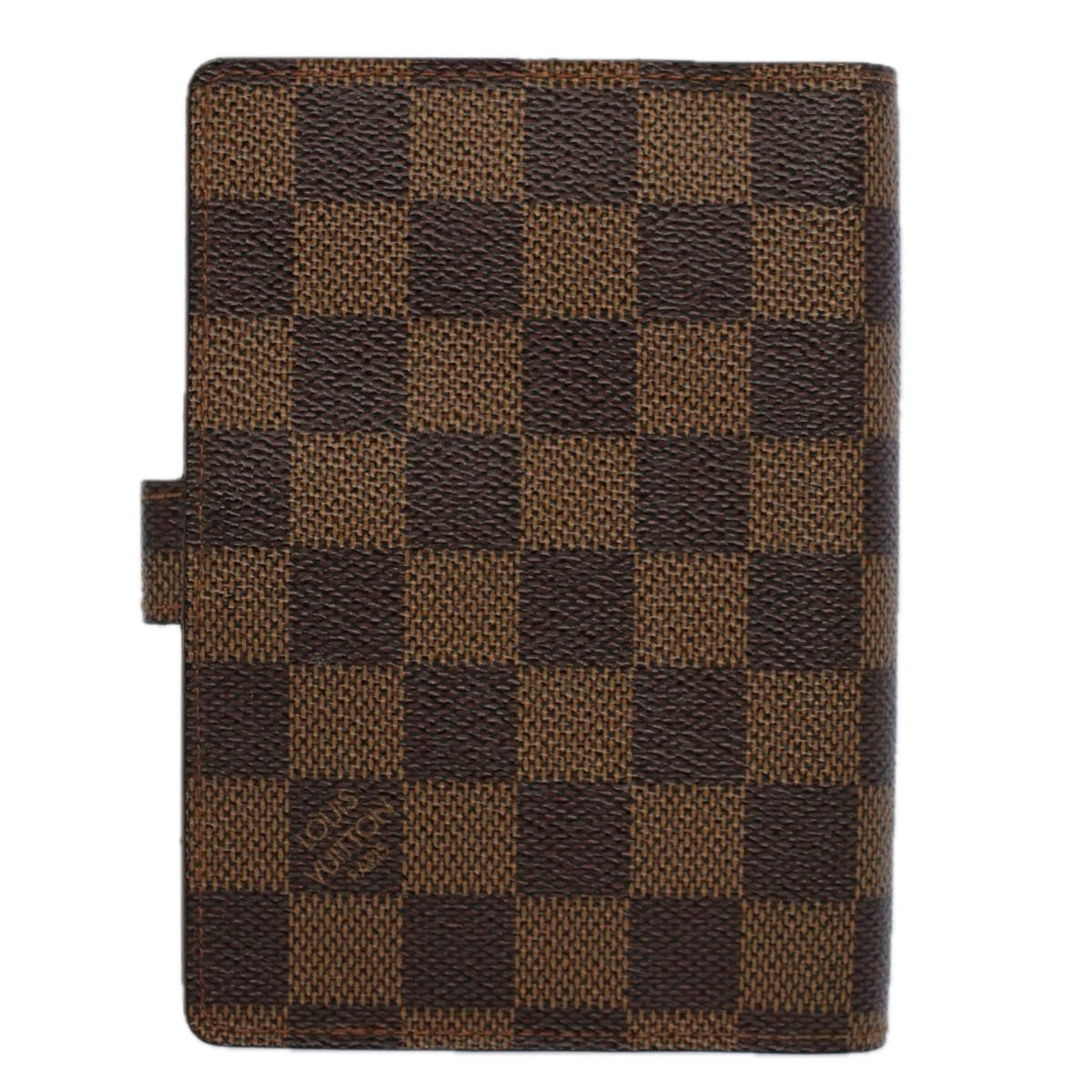 LOUIS VUITTON Damier Ebene Agenda PM Day Planner Cover R20029 LV Auth 58840