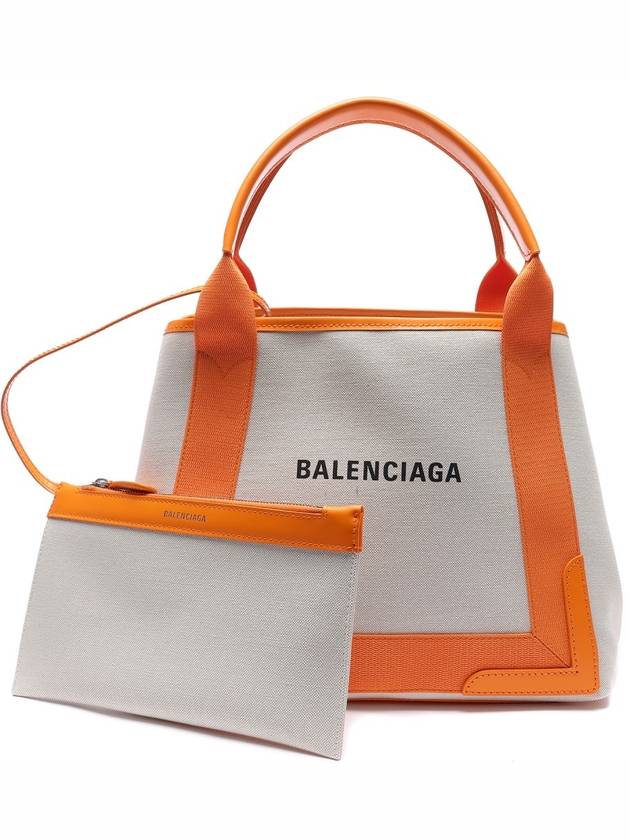 Luxury Balenciaga Trending 2026 Cabas Logo Canvas Small Tote Bag Dark Orange