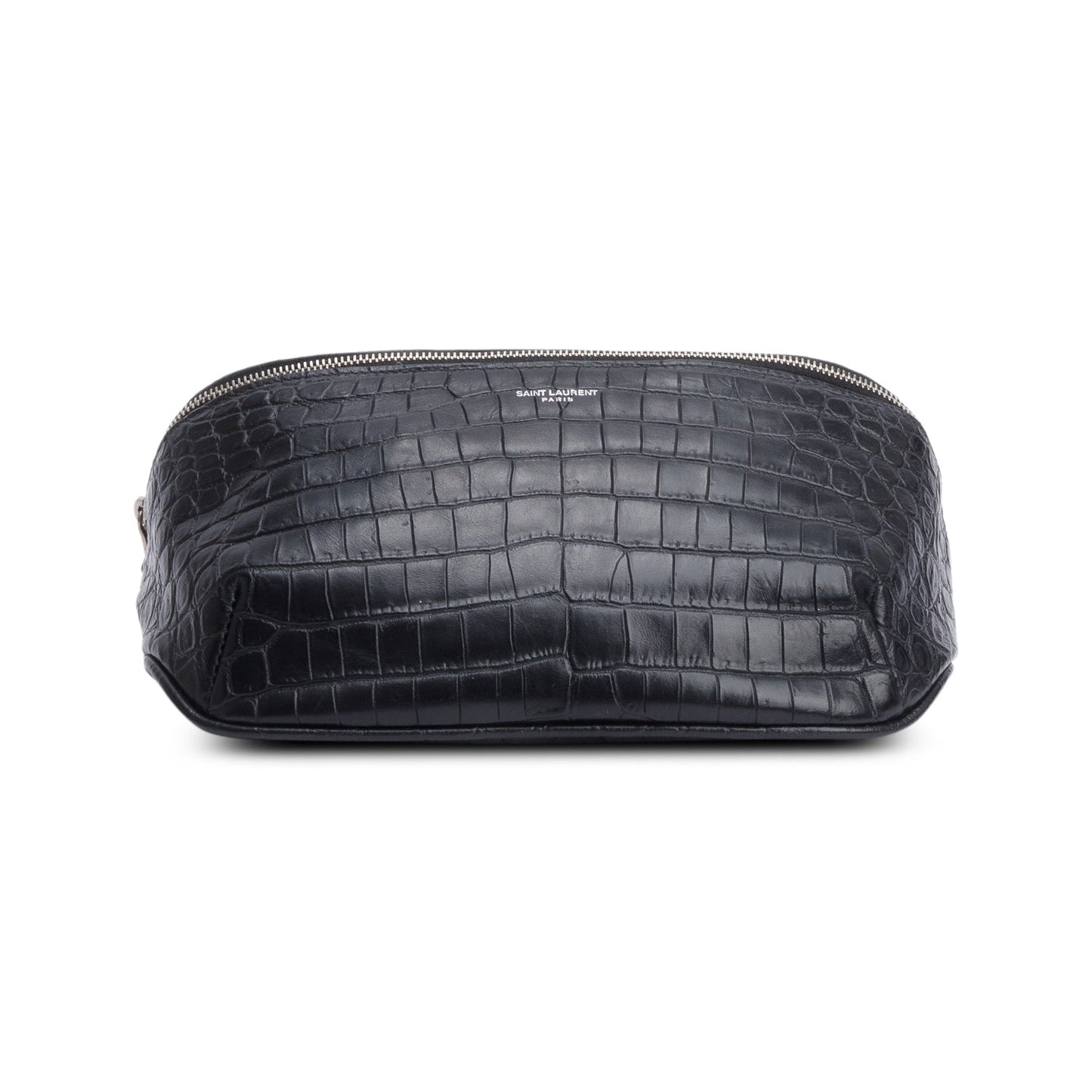 Saint Laurent Black Croc-Embossed Leather Marsupio Belt Bag