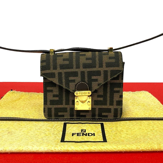 FENDI Shoulder Bag canvas black