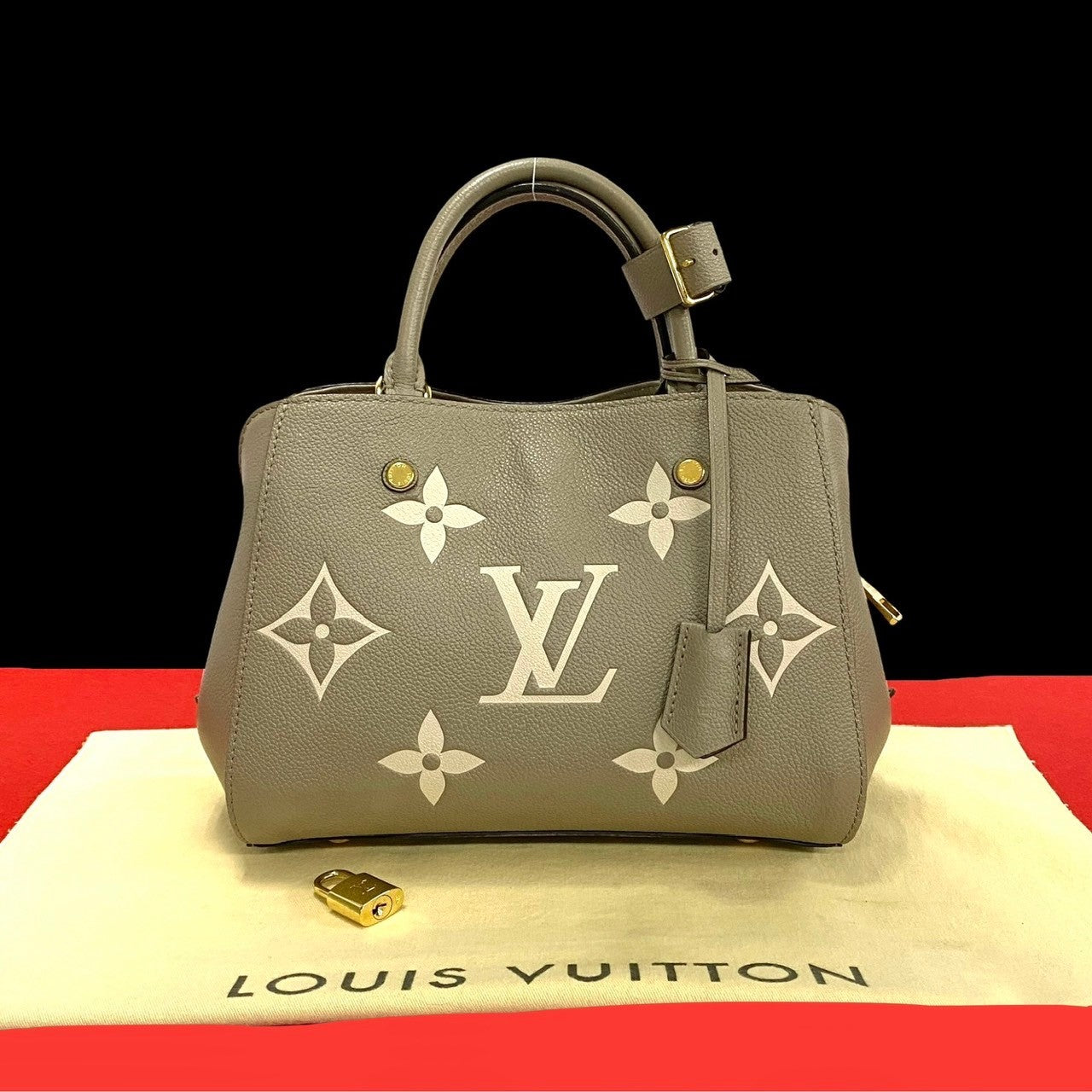 LOUIS VUITTON Handbag M45489 leather beige Monogram Ann Platt Montaigne BB