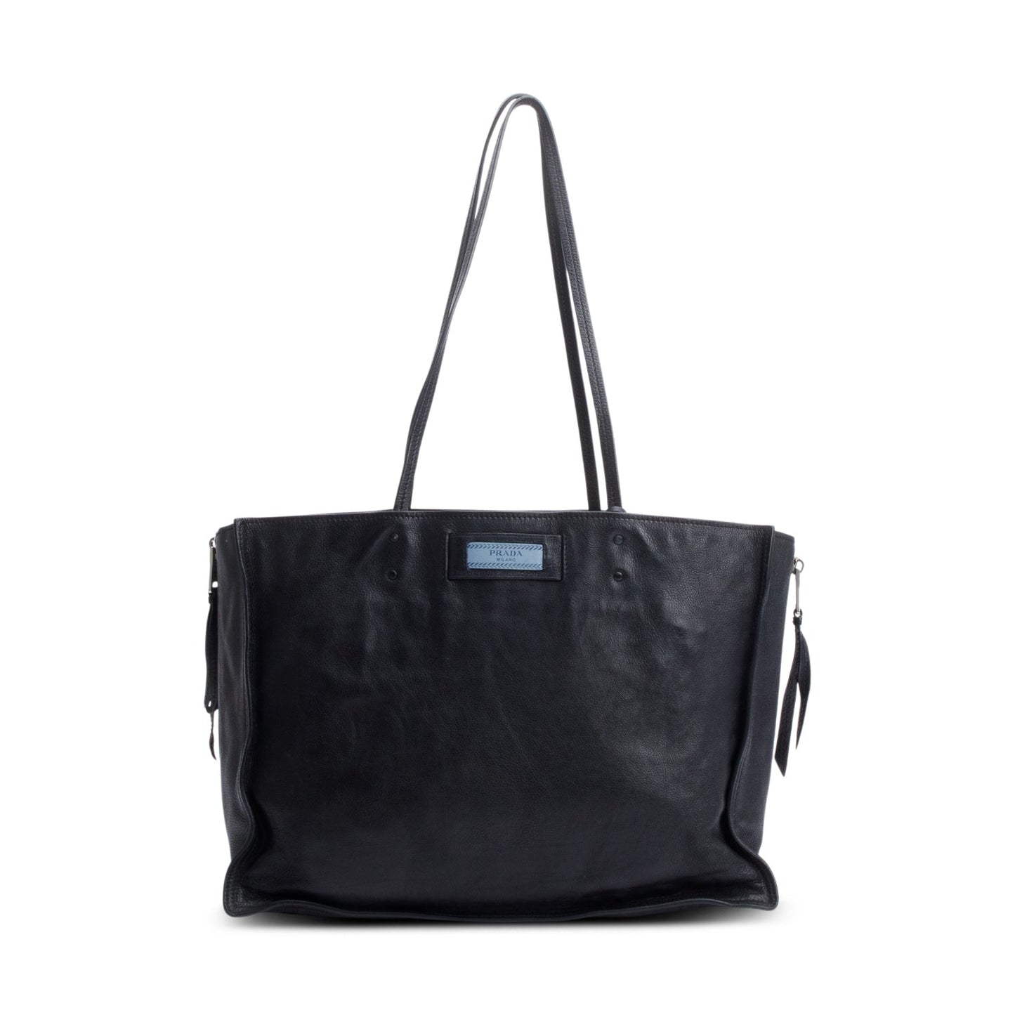 Prada Black Glace Calf Etiquette Tote Bag