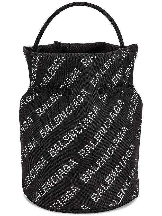 Luxury Balenciaga Trending 2026 Crystal Logo Allover Mini Cross Bag Black