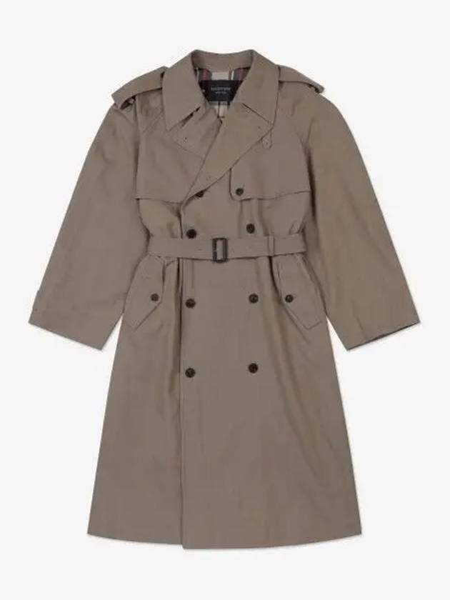 Luxury Balenciaga Trending 2026 WoMen's Oversized Shoulder Tab Trench Coat Beige