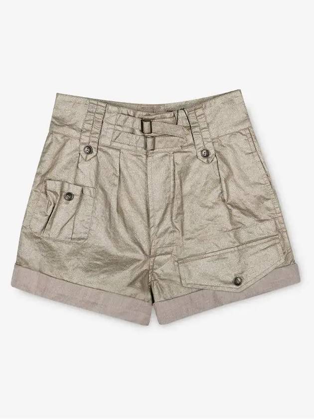 Luxury Saint Laurent Trending 2025 Women's Cargo High Waist Shorts Beige