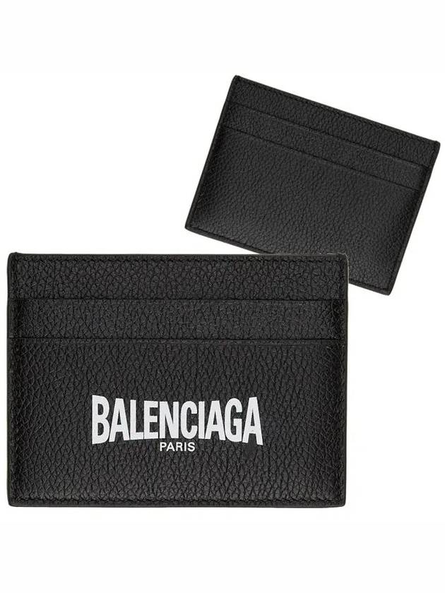Luxury Balenciaga Trending 2026 Logo Print Card Wallet Black