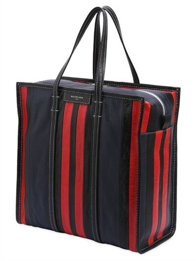 Luxury Balenciaga Trending 2026 Bazar Striped Medium Tote Bag Red Navy