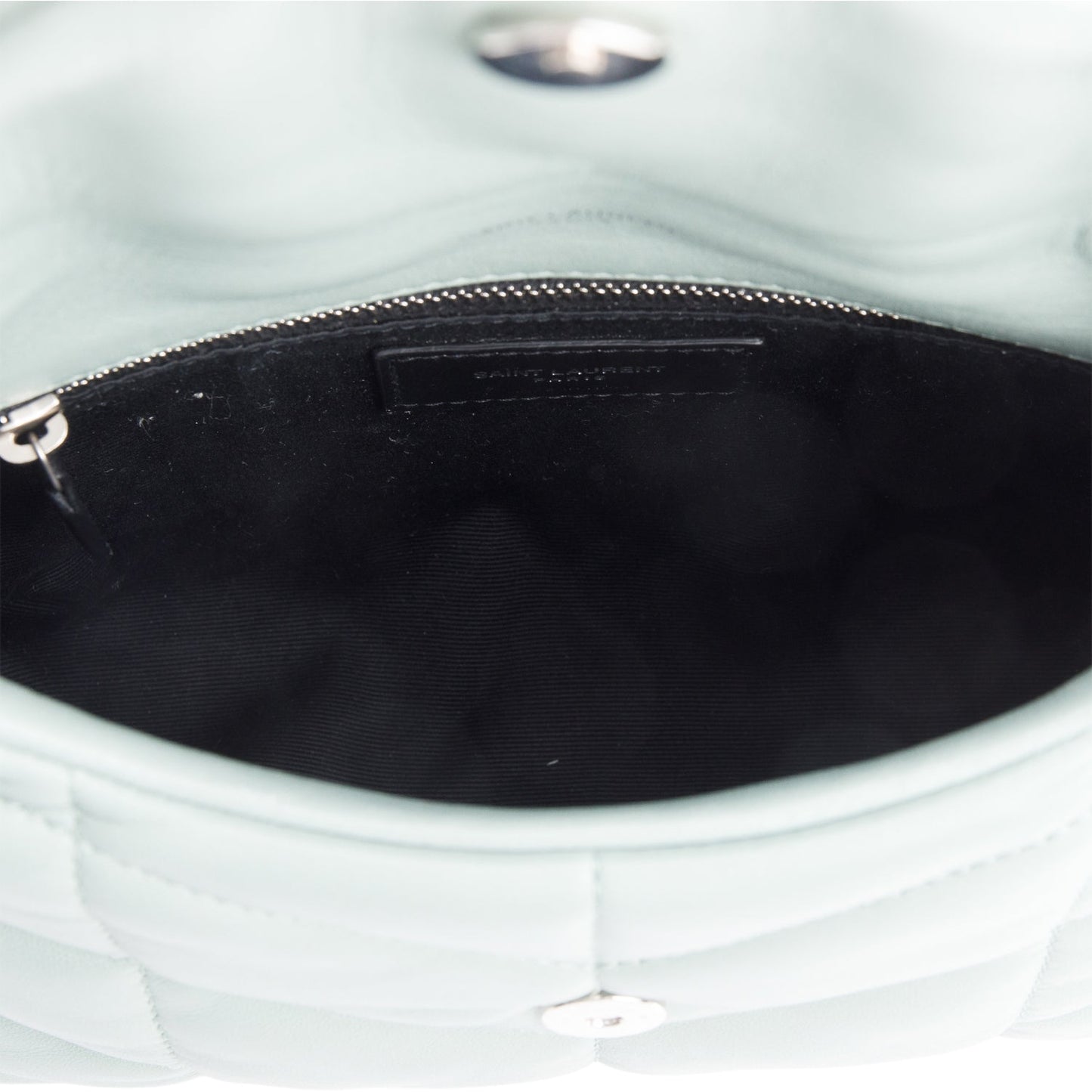 Saint Laurent 2022 Grey Lambskin Leather Toy Puffer Shoulder Bag