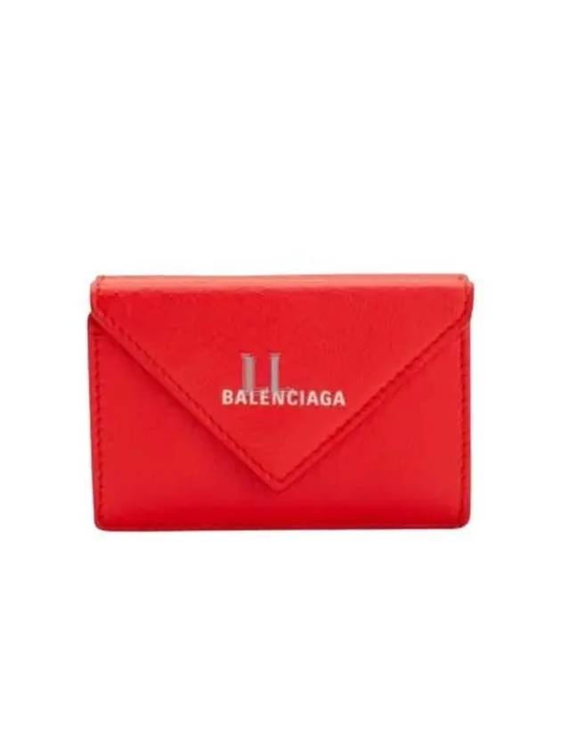 Luxury Balenciaga Trending 2026 Papier Mini Half Wallet Red